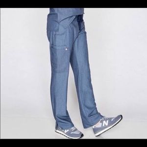 Figs Heather Denim Kade- Cargo Scrub Pants